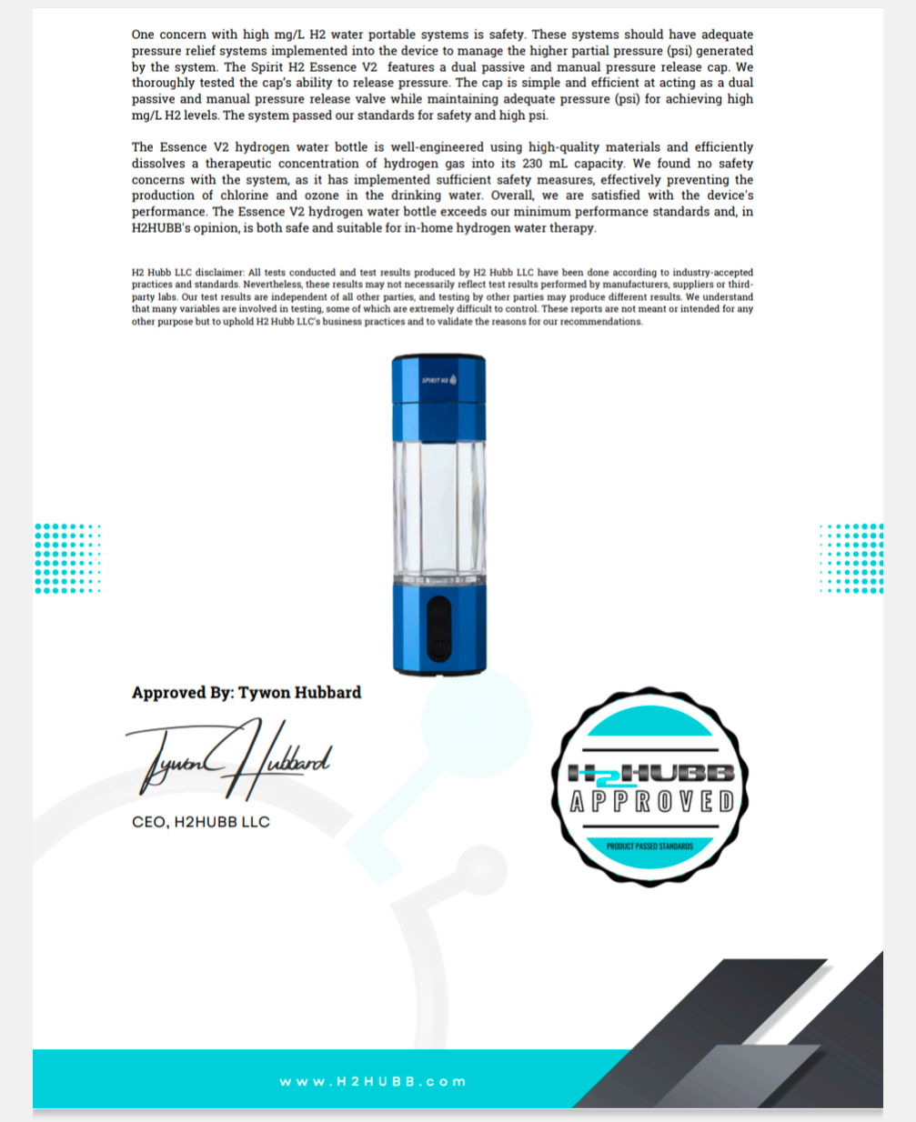 **SPIRIT H2 ESSENCE V2 PORTABLE H2 BOTTLE - MERCURY GREY**